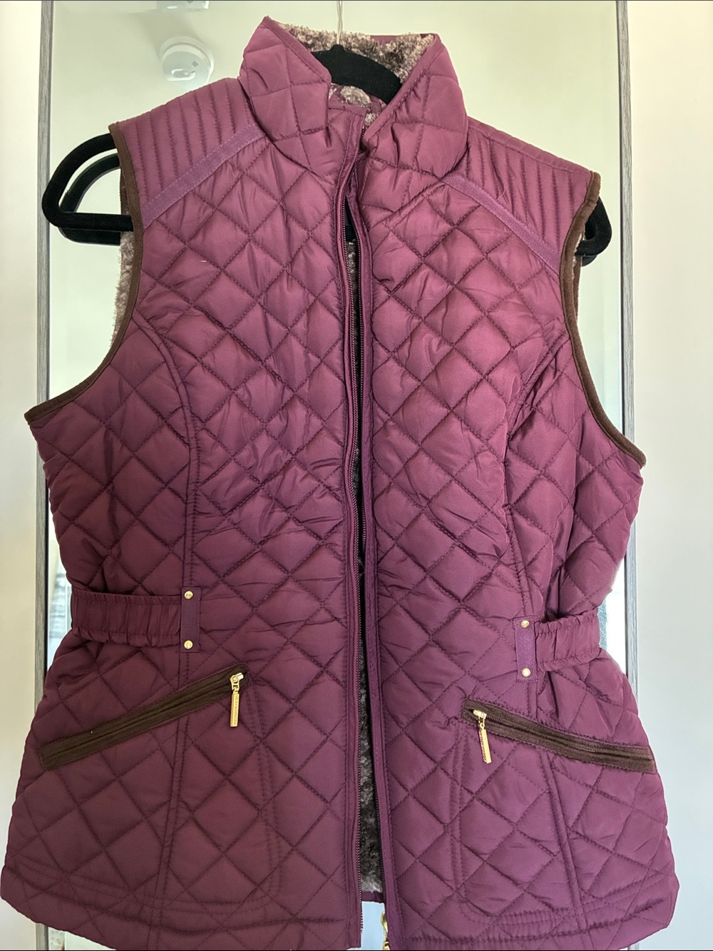Weatherproof Quilted Sleeveless Vest - Plum
